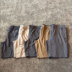 O'Neill Men's Hybrid Shorts - Gray, Tan, and Striped